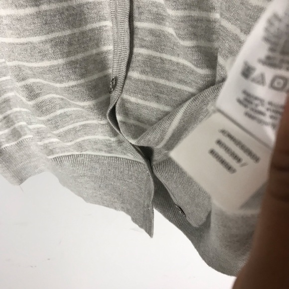 Jones Ny striped cardigan sweater grey crew neck - Picture 7 of 11